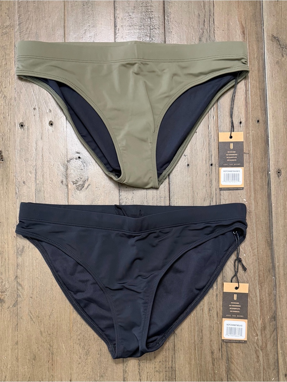 NWT NOBULL Swim Bikini Bottom *Bundle* - Small - Army and Black